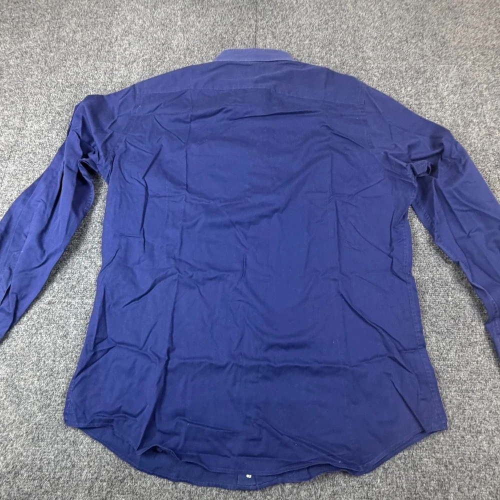 Banana Republic Mens Size M Medium‎ Stretch Slim Fit Button Down Shirt Navy Blue